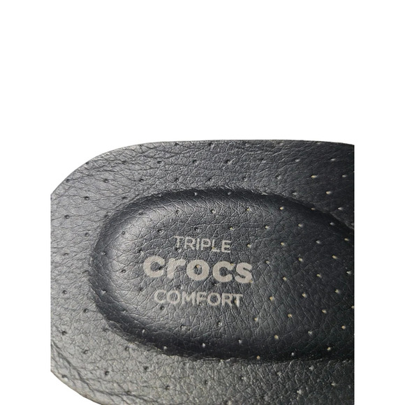 Crocs Women's Sarah Black Suede Clogs Size 7 - Picture 5 of 7